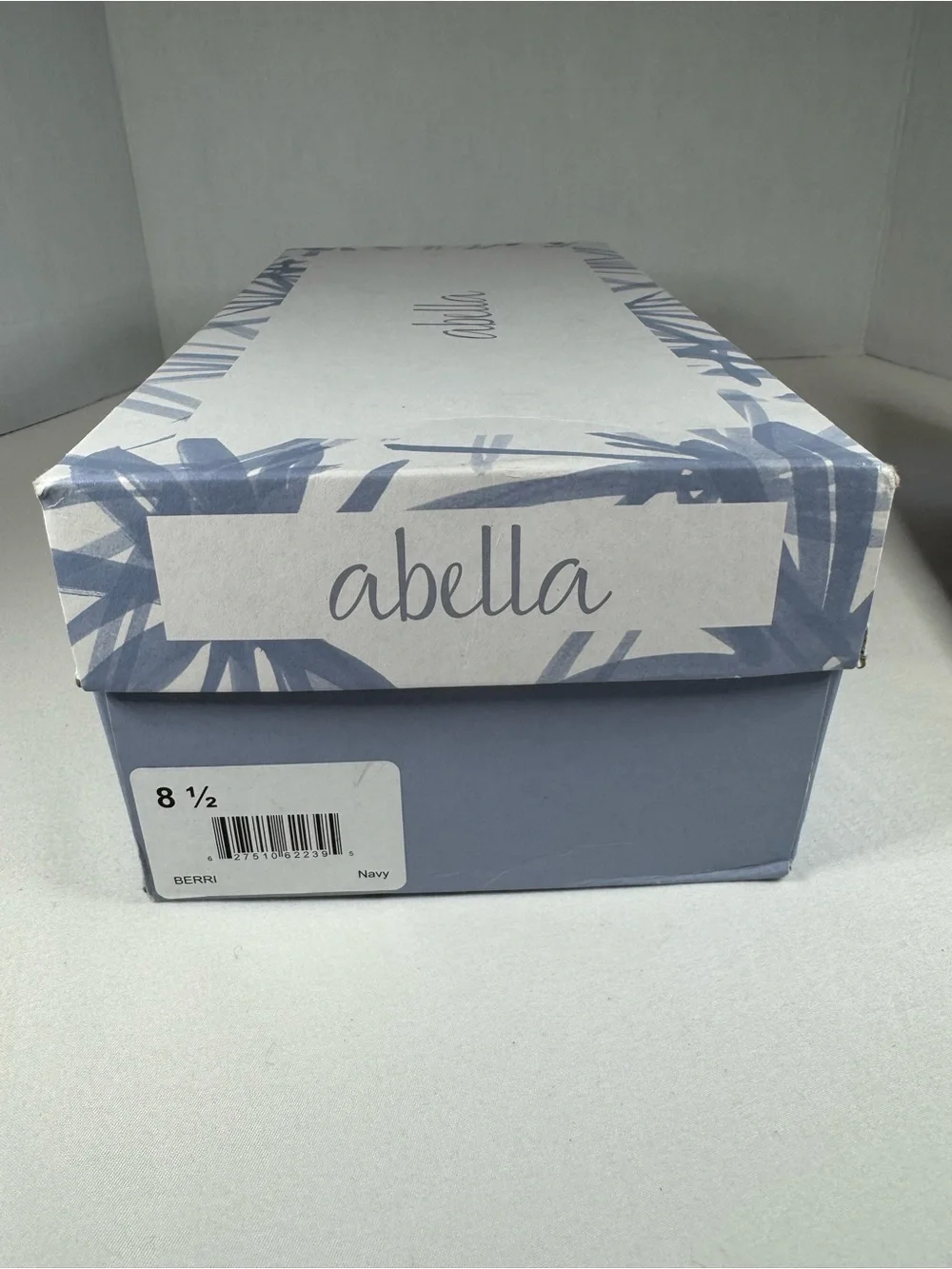 Abella Berri Navy Blue Wedge Peep Toe Heels Size 8.5 New In Box Patent Trim Pump